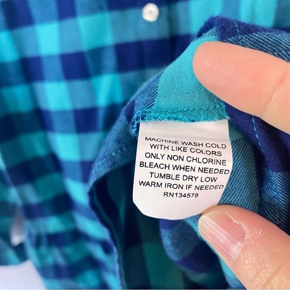 Vineyard Vines Plaid Peplum Button Down Shirt Size 12 - Picture 7 of 11